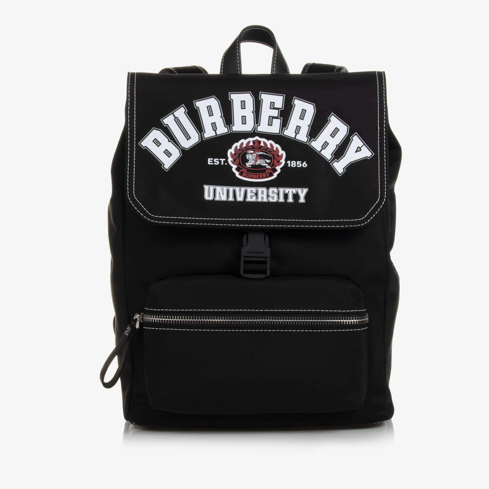 Burberry-Boys Black Canvas School Bag | Childrensalon Outlet