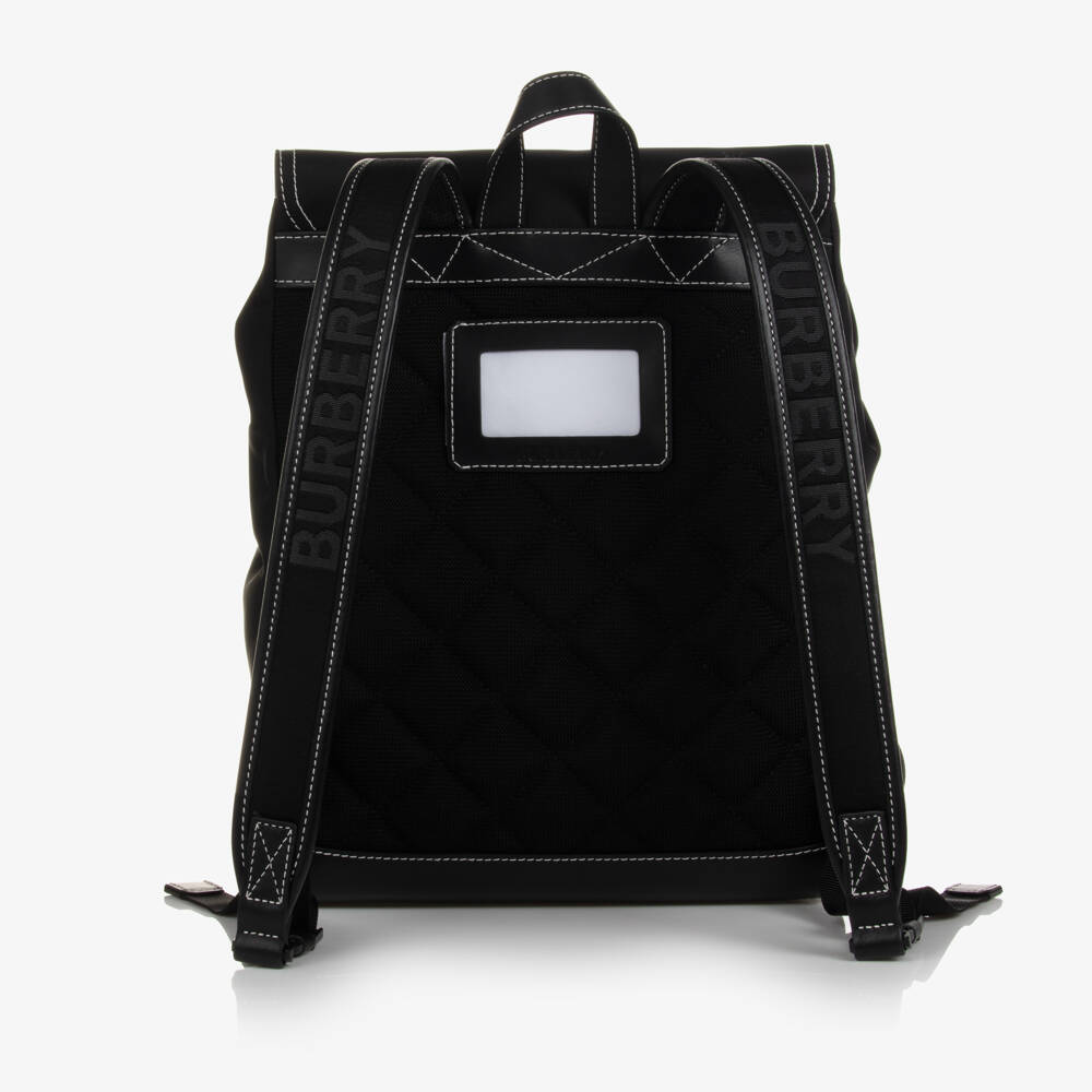Burberry-Boys Black Canvas School Bag | Childrensalon Outlet
