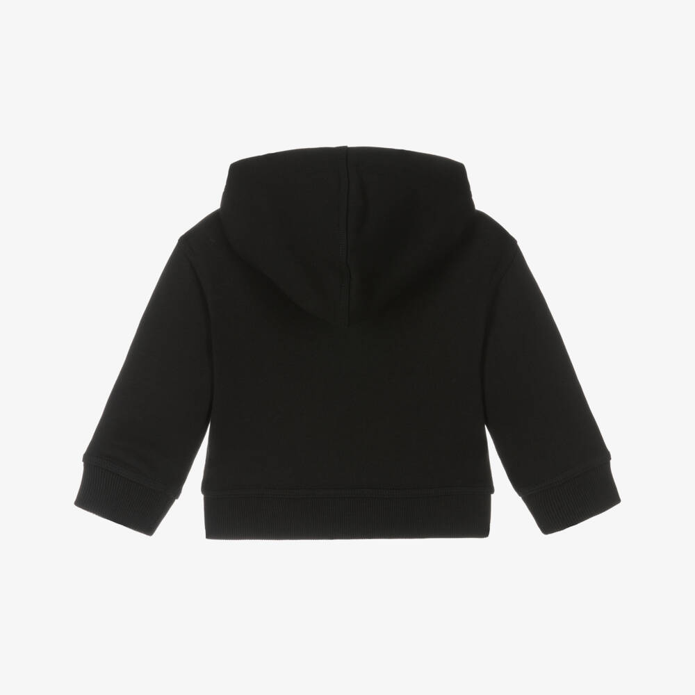 Burberry-Boys' Black Cotton Hoodie with Emblem | Childrensalon Outlet