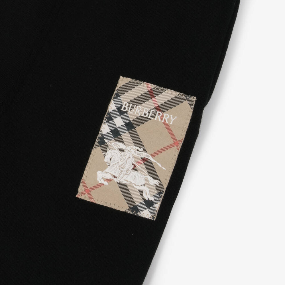 Burberry-Boys Black Cotton Jersey Trousers | Childrensalon Outlet