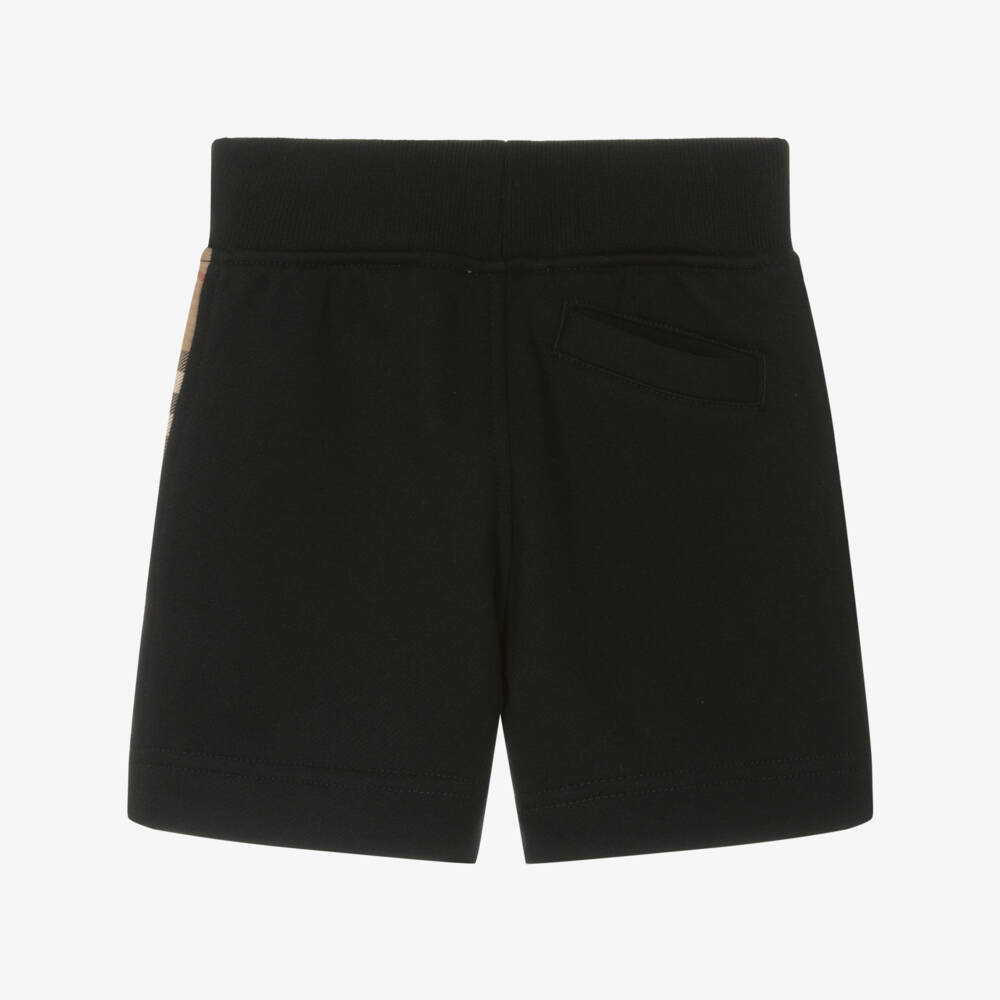 Burberry-Boys Black Cotton Knit Shorts | Childrensalon Outlet