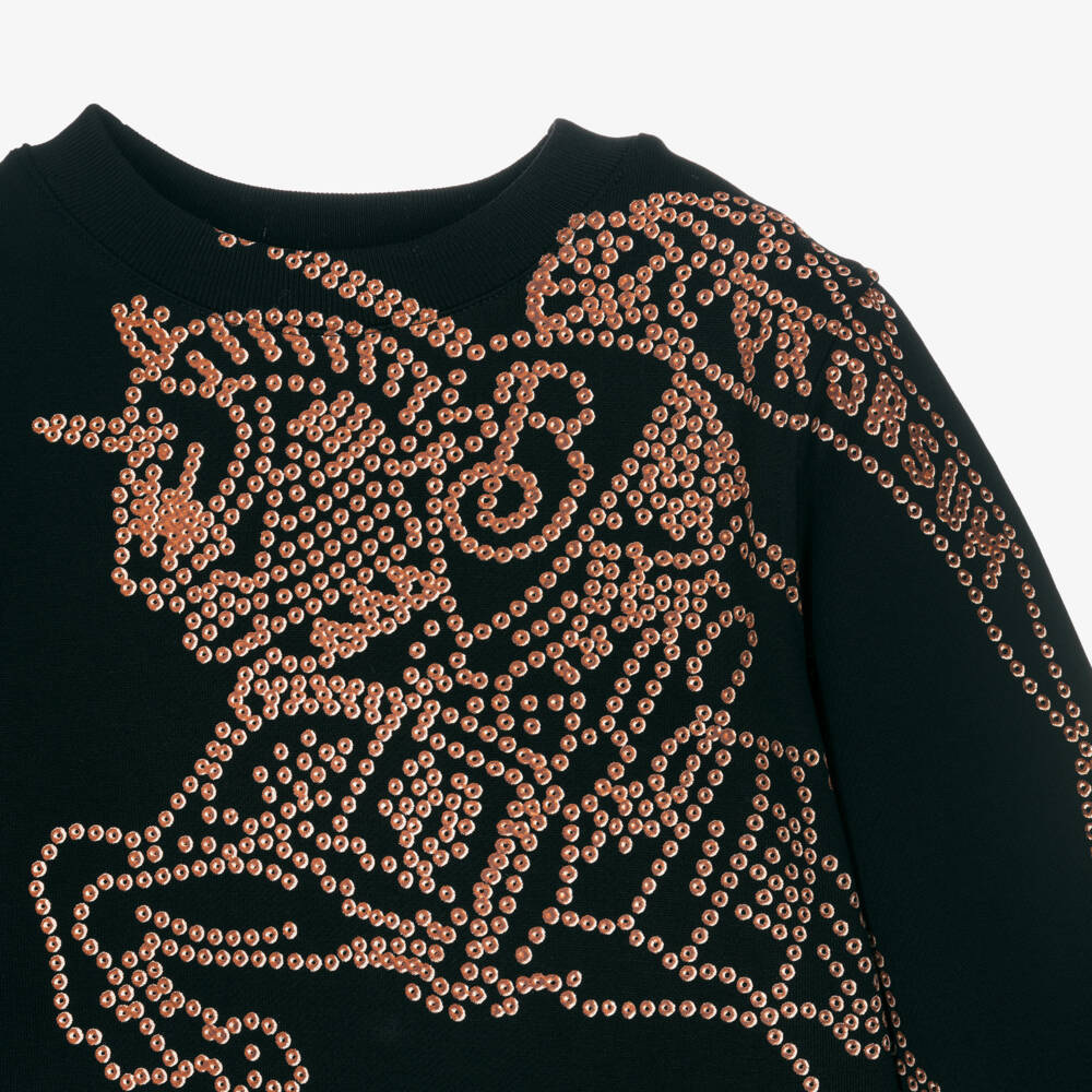 Burberry-Boys Black Cotton Logo Jumper | Childrensalon Outlet