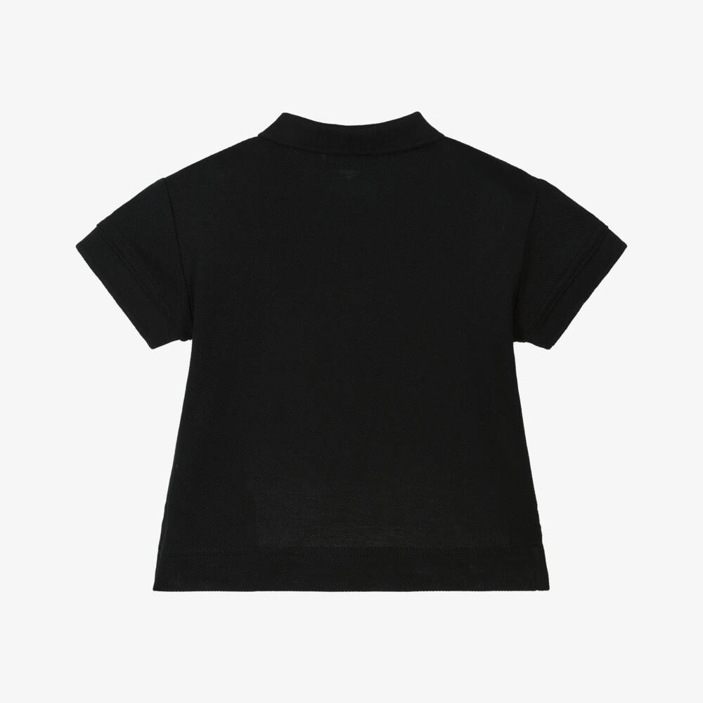 Burberry-Boys Black Cotton Polo Top | Childrensalon Outlet