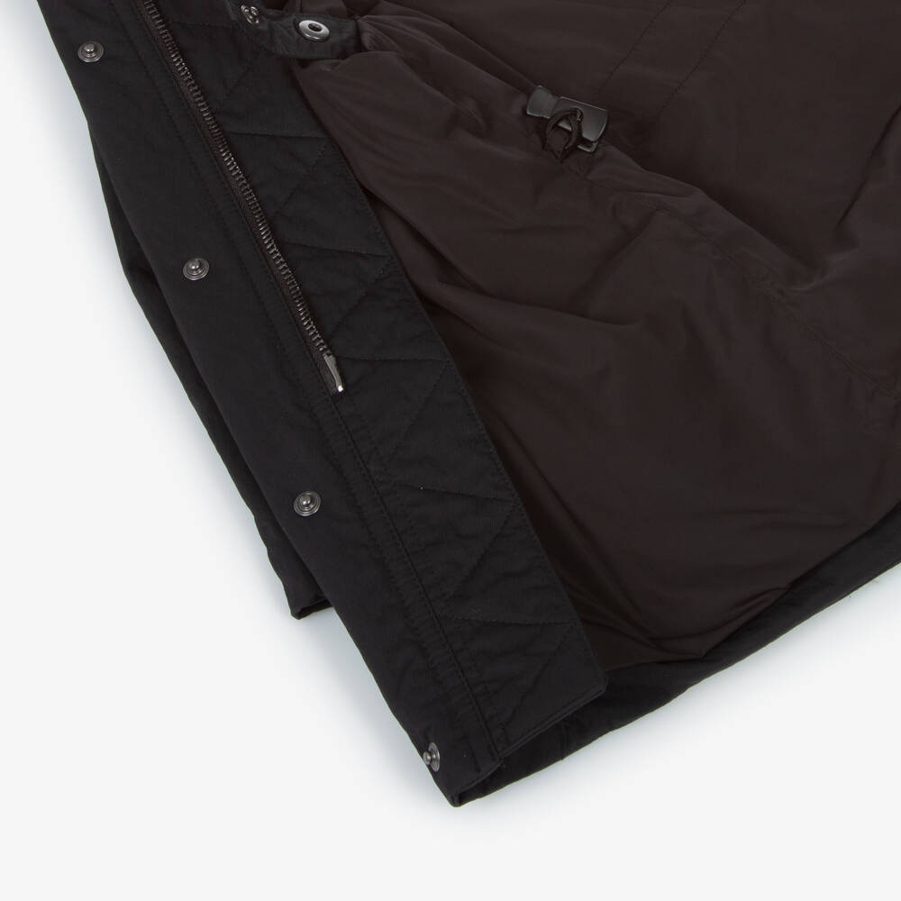 Burberry-Boys Black Hooded Twill Jacket | Childrensalon Outlet