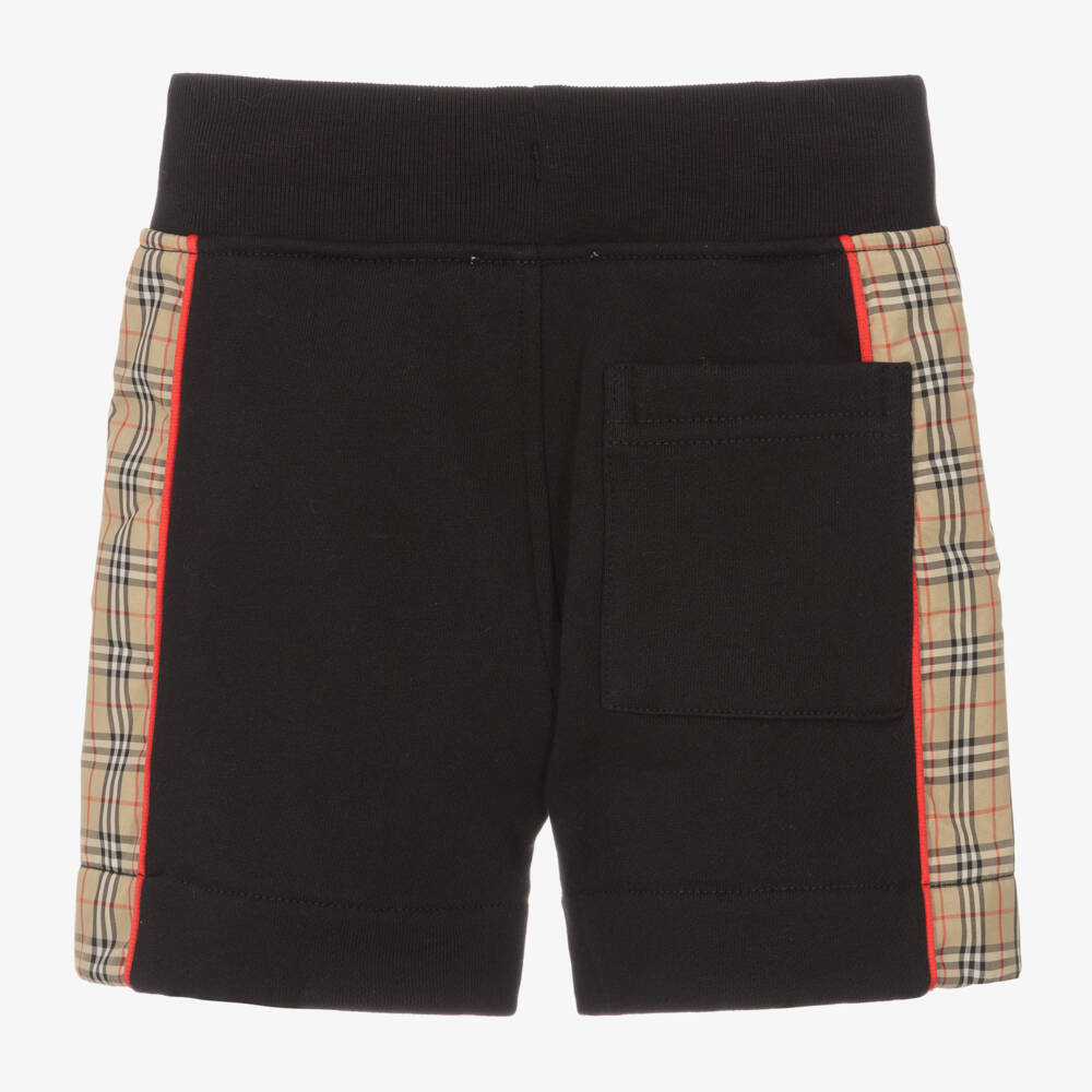 Burberry-شورت قطن جيرسي لون أسود للمواليد | Childrensalon Outlet