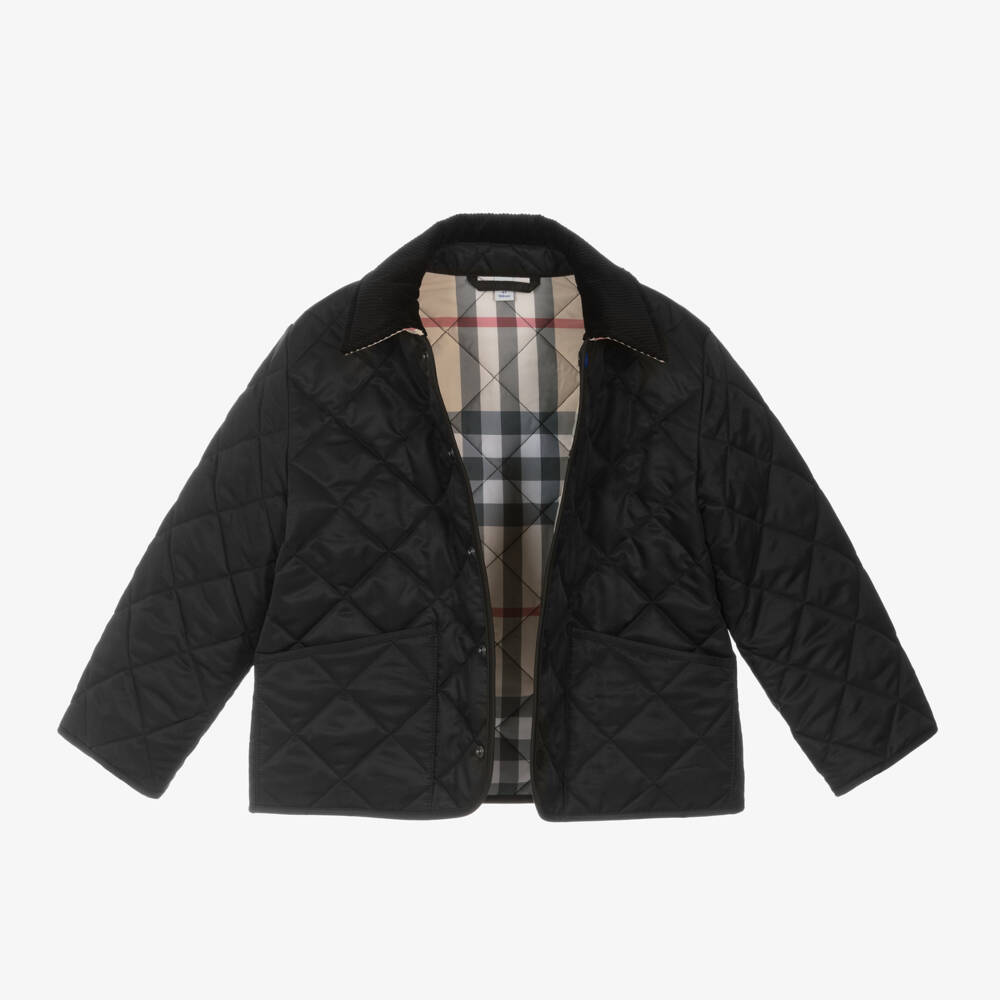 Burberry-Boys Black Quilted Jacket | Childrensalon Outlet