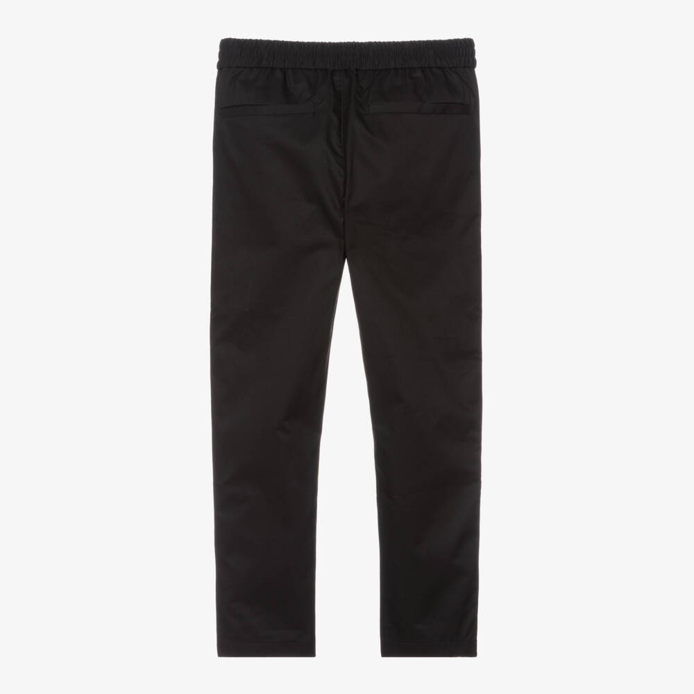 Burberry-Boys Black Twill Cotton Pants | Childrensalon Outlet