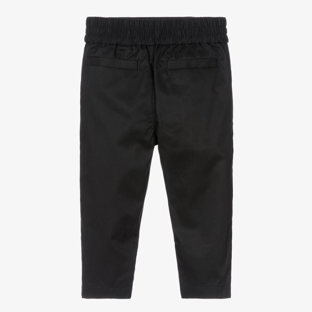 Burberry-Boys Black Twill Cotton Pants | Childrensalon Outlet