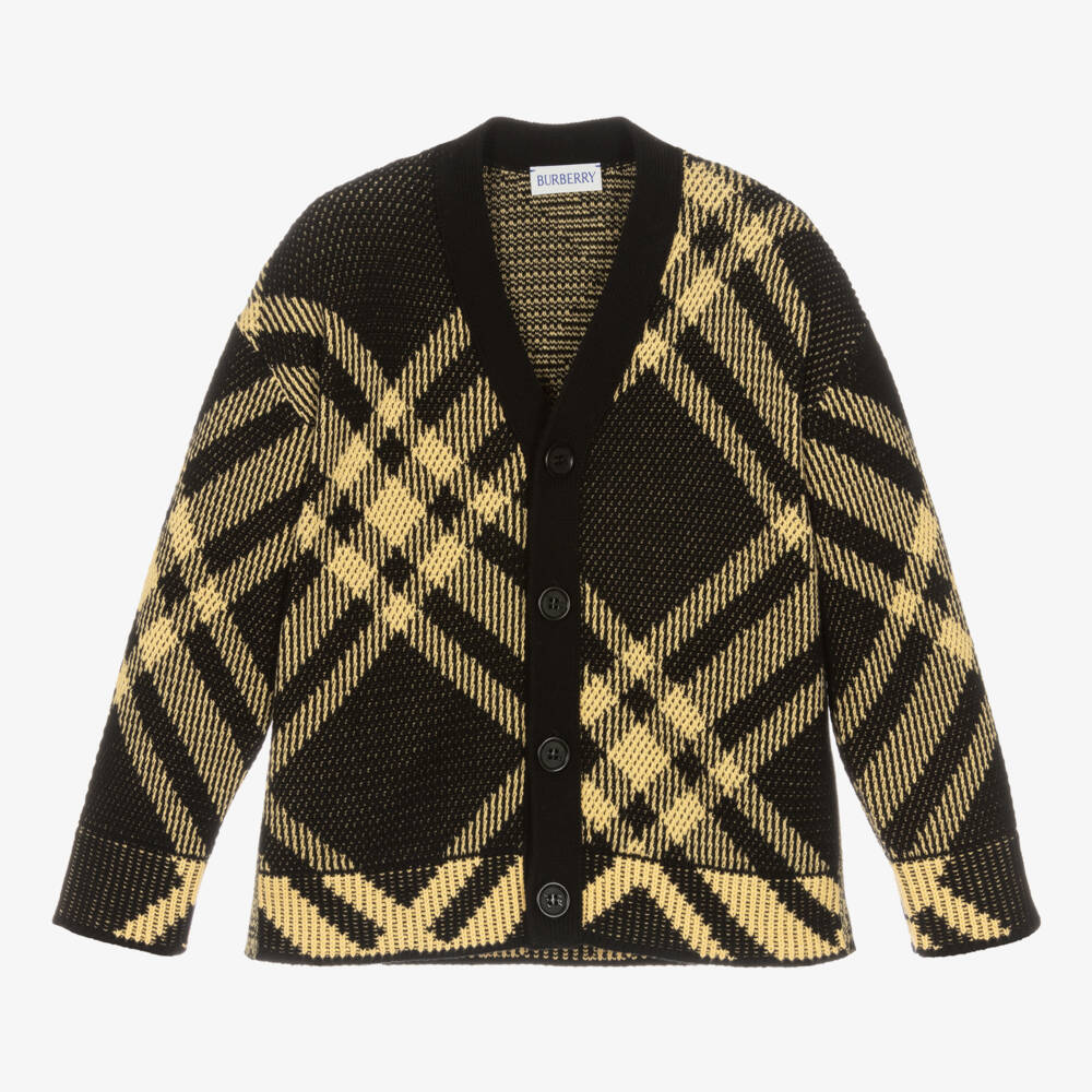 Burberry-Boys Black & Yellow Knit Sweater | Childrensalon Outlet