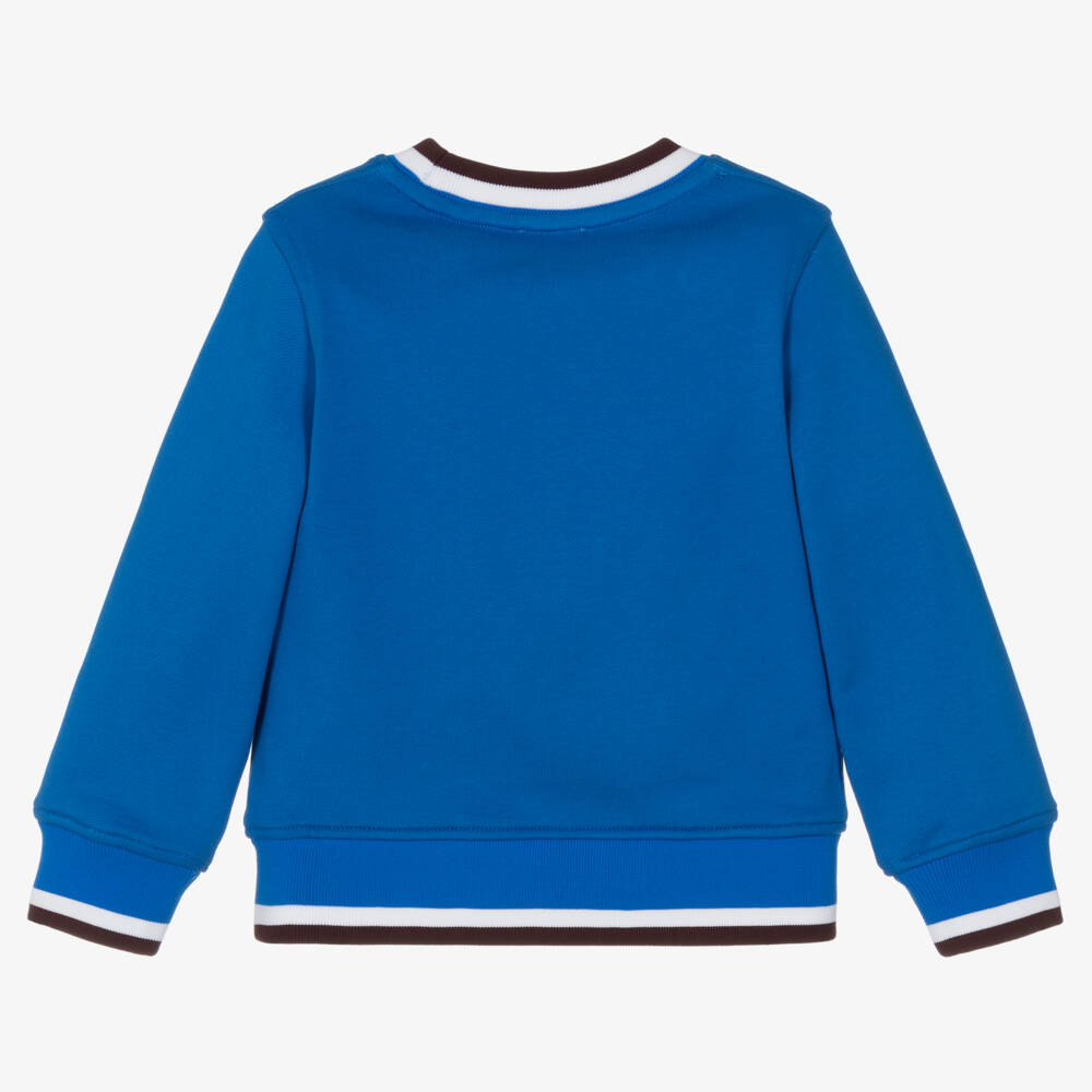 Burberry-Boys Blue Collegiate Cotton Pullover | Childrensalon Outlet