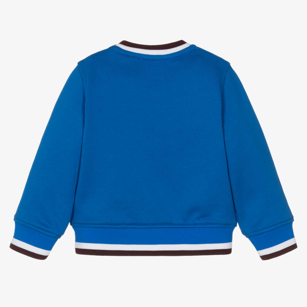 Burberry-Boys Blue Cotton College Sweatshirt | Childrensalon Outlet