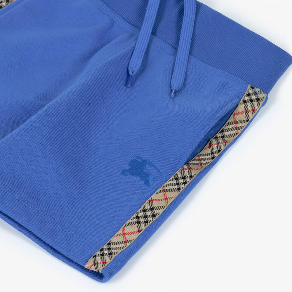 Burberry-Синие шорты с клетчатой лентой | Childrensalon Outlet