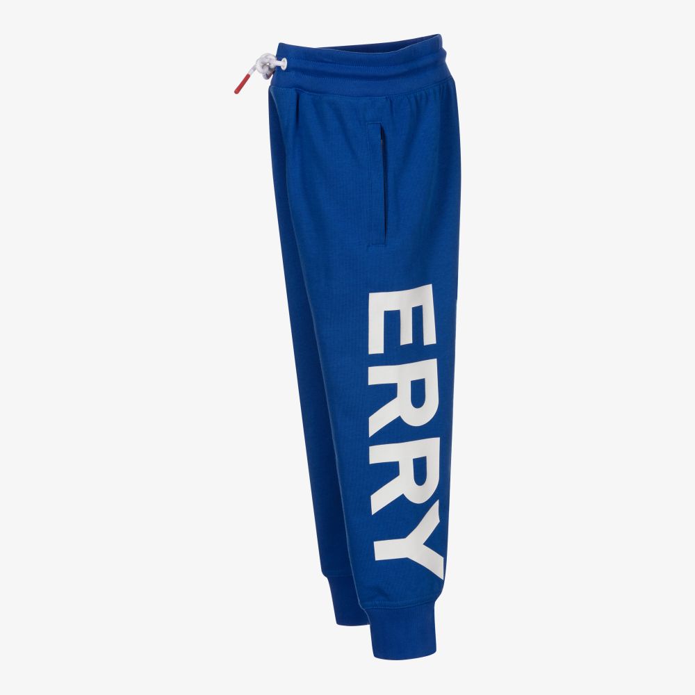Burberry-Boys Blue Cotton Logo Joggers | Childrensalon Outlet