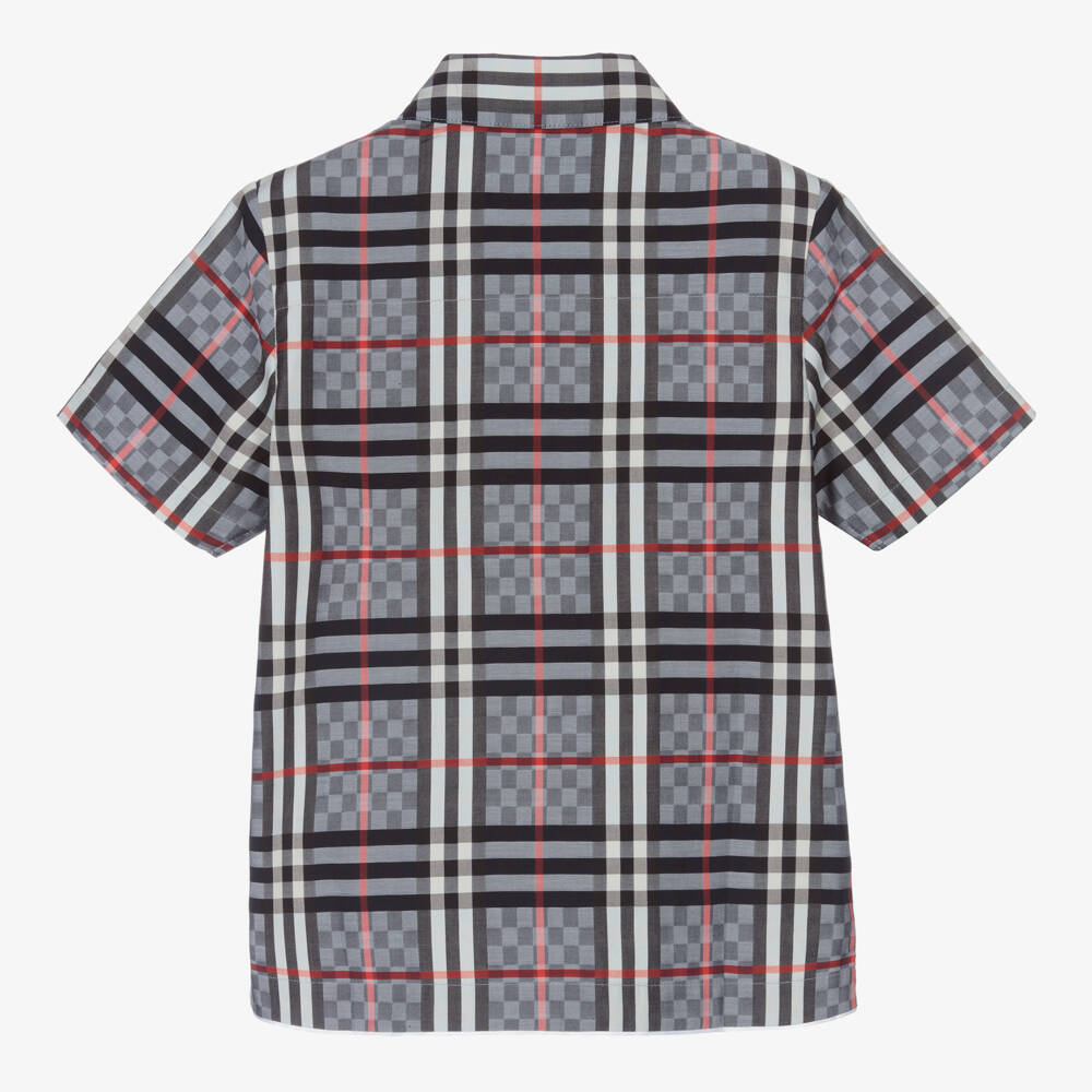 Burberry-Boys Blue Cotton Shirt | Childrensalon Outlet