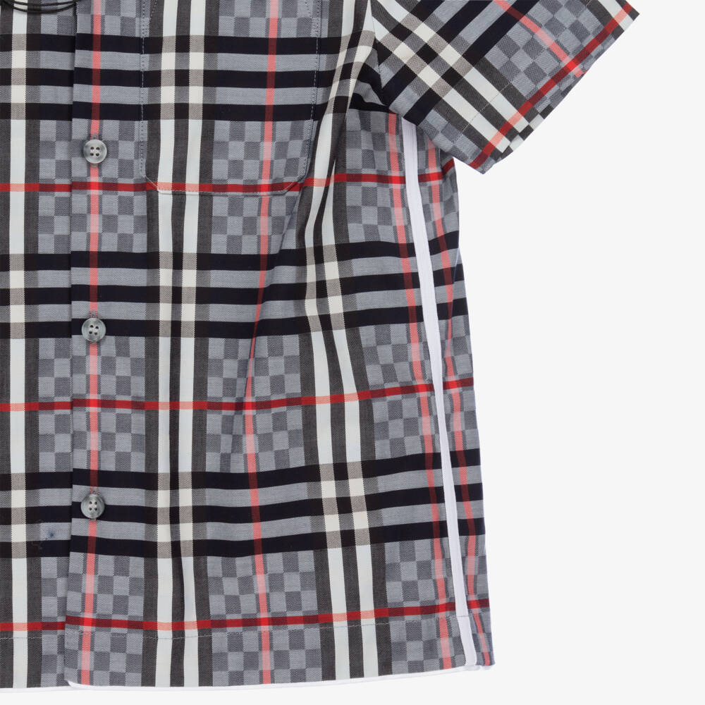 Burberry-Boys Blue Cotton Shirt | Childrensalon Outlet