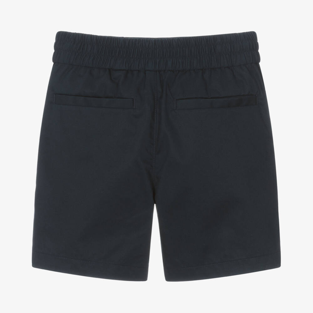 Burberry-Boys Blue Cotton Twill Shorts | Childrensalon Outlet