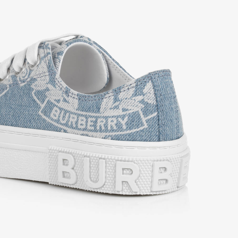 Burberry-Boys Blue Leaf Emblem Lace Trainers | Childrensalon Outlet