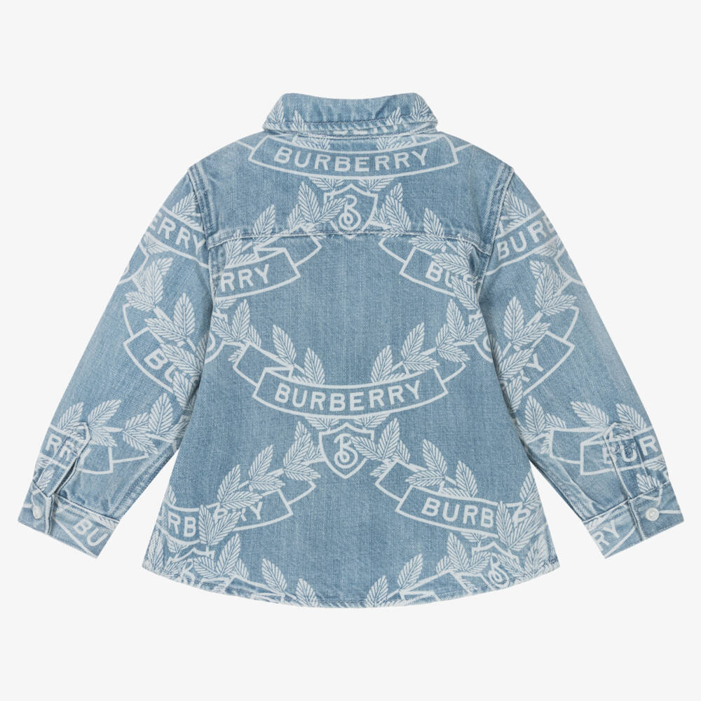 Burberry-Boys Blue Leaf Patterned Shirt | Childrensalon Outlet