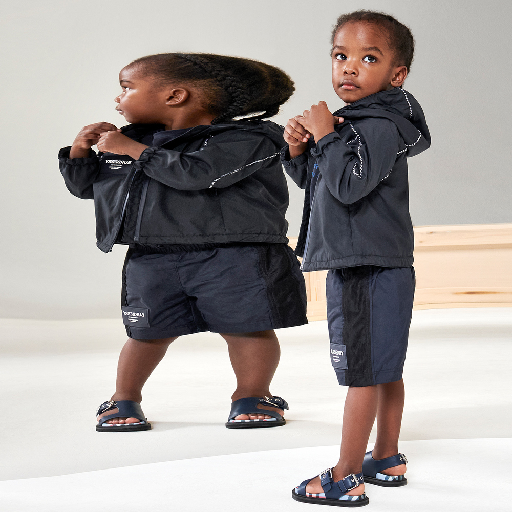 Burberry Boys Blue Leather Sandals
