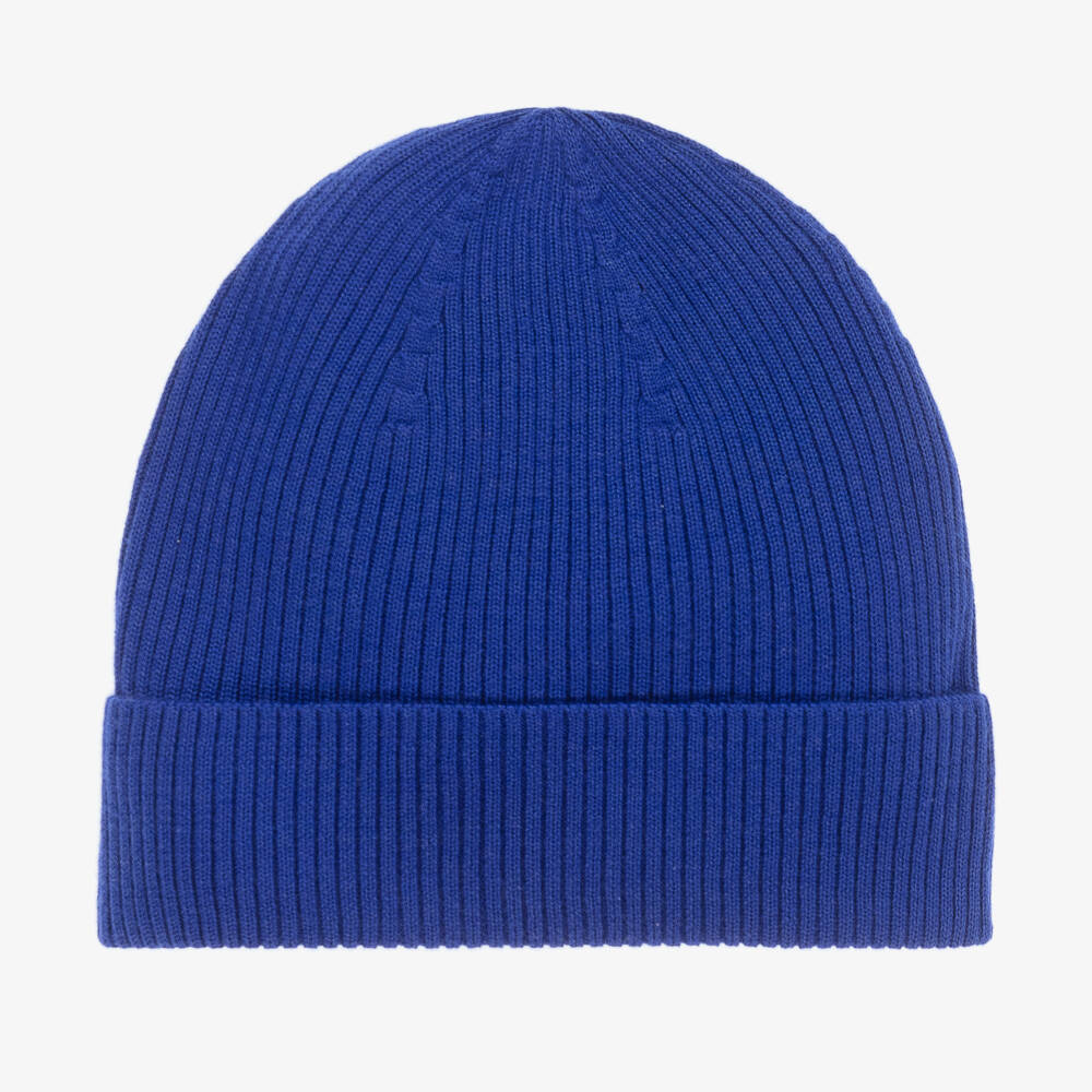 Burberry-Boys Blue Merino Wool Hat | Childrensalon Outlet