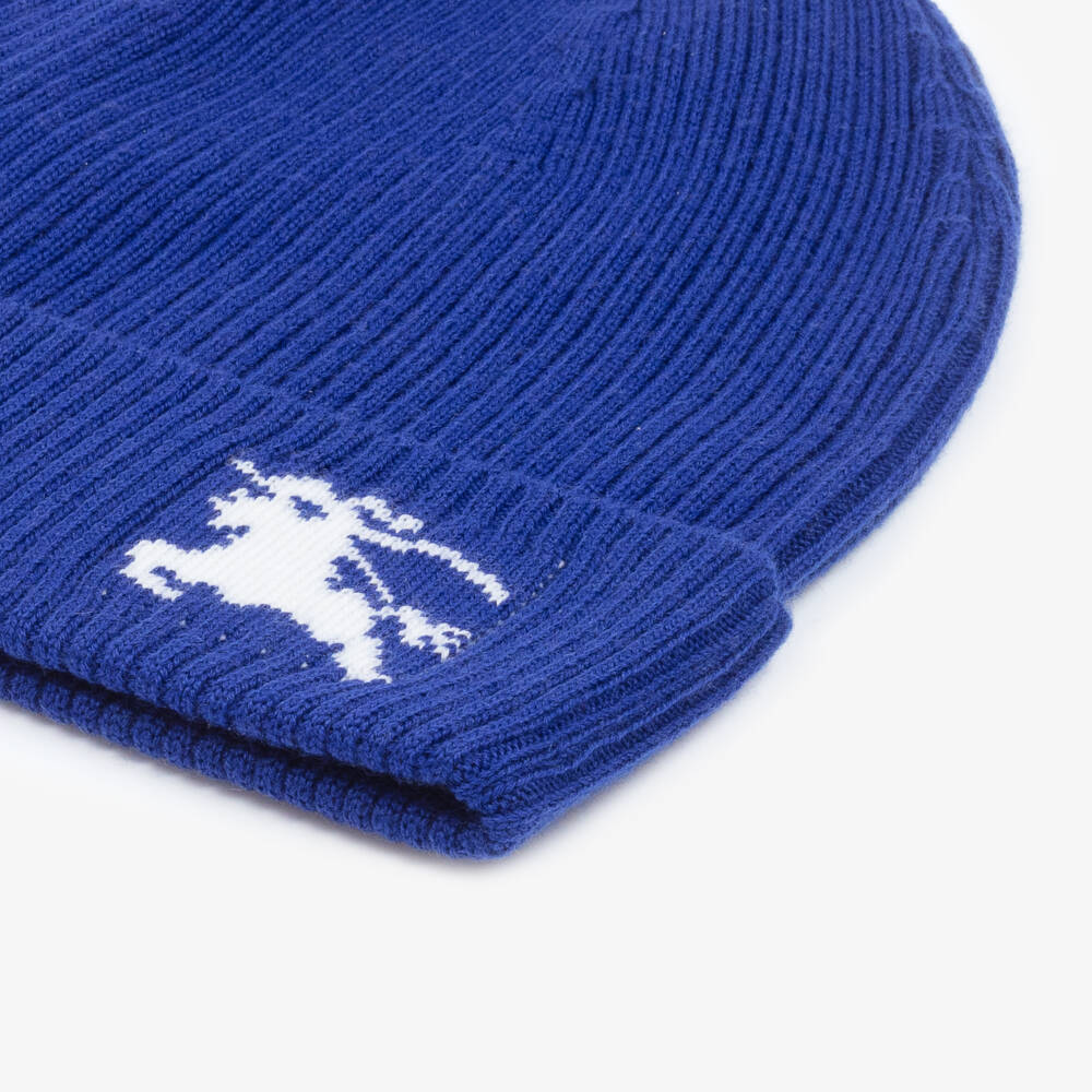 Burberry-Boys Blue Merino Wool Hat | Childrensalon Outlet