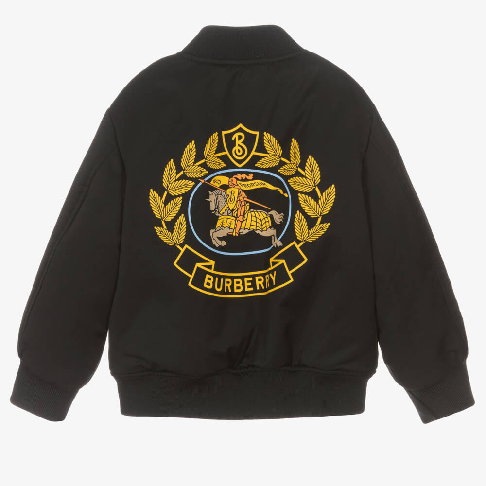 Burberry-جاكيت بومبر لون أسود للأولاد | Childrensalon Outlet