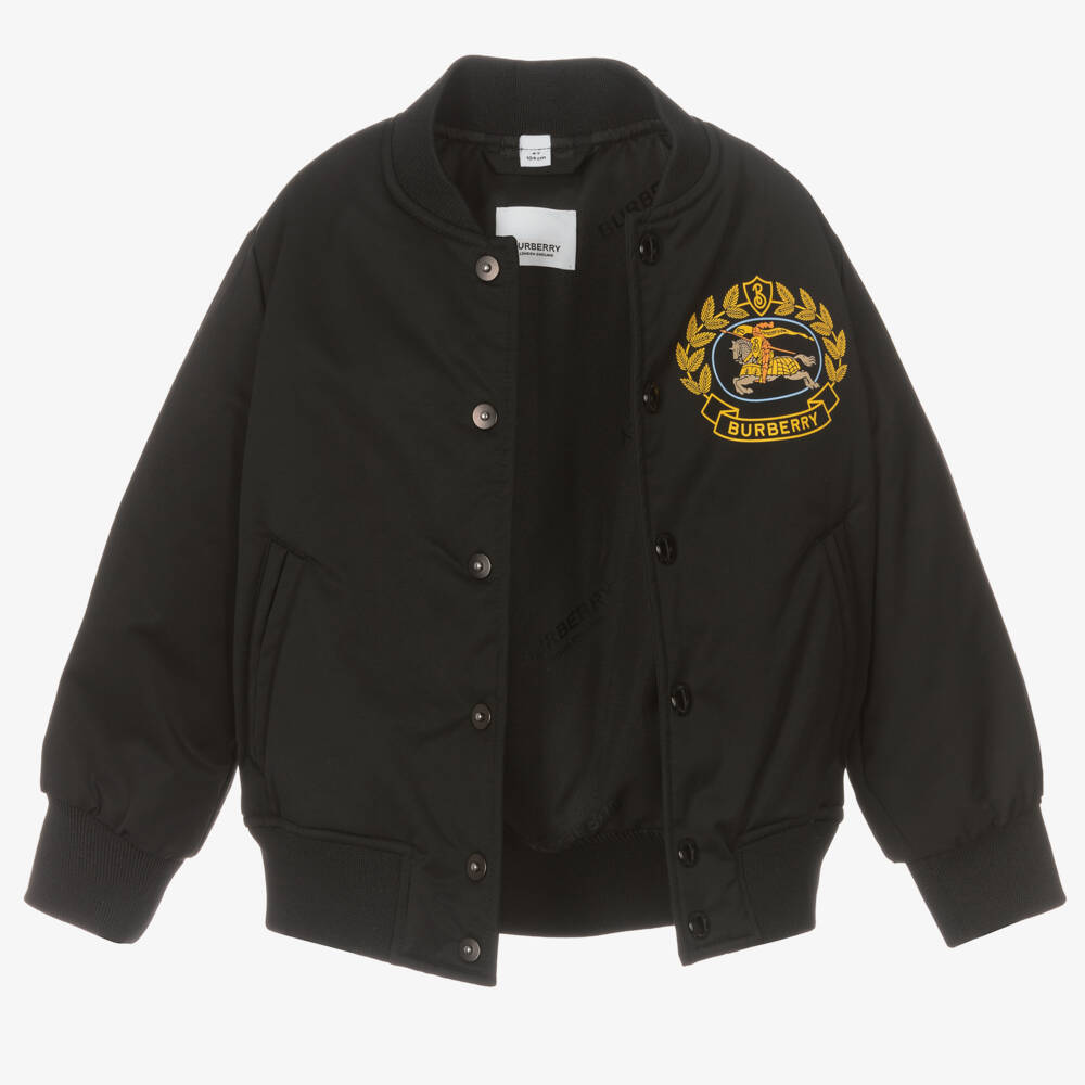 Burberry-جاكيت بومبر لون أسود للأولاد | Childrensalon Outlet