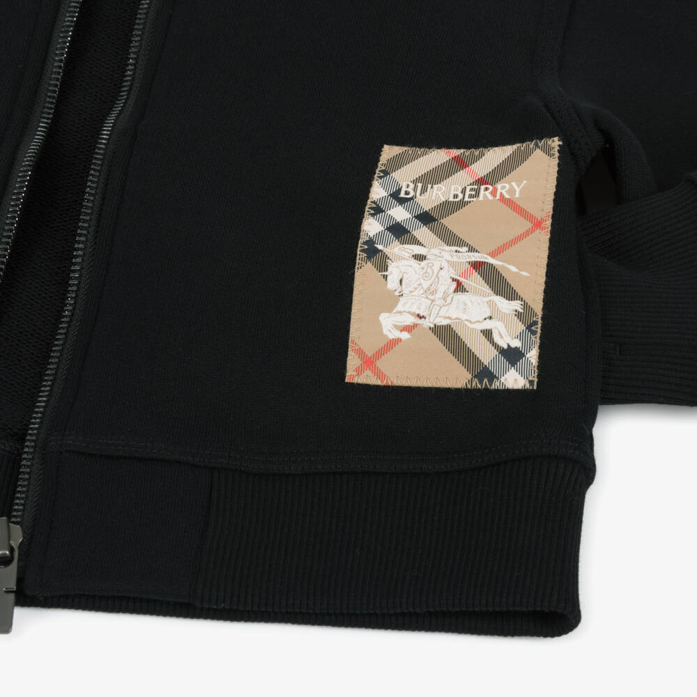 Burberry-Boys Charcoal Zip Hoodie Delight | Childrensalon Outlet