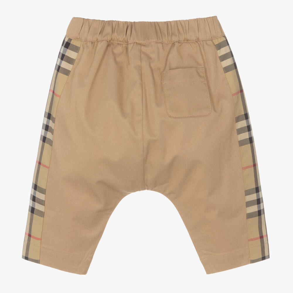 Burberry-Boys Classic Beige Check Trousers | Childrensalon Outlet