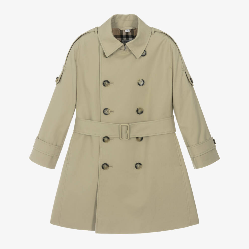 Burberry-Boys Classic Beige Cotton Overcoat | Childrensalon Outlet