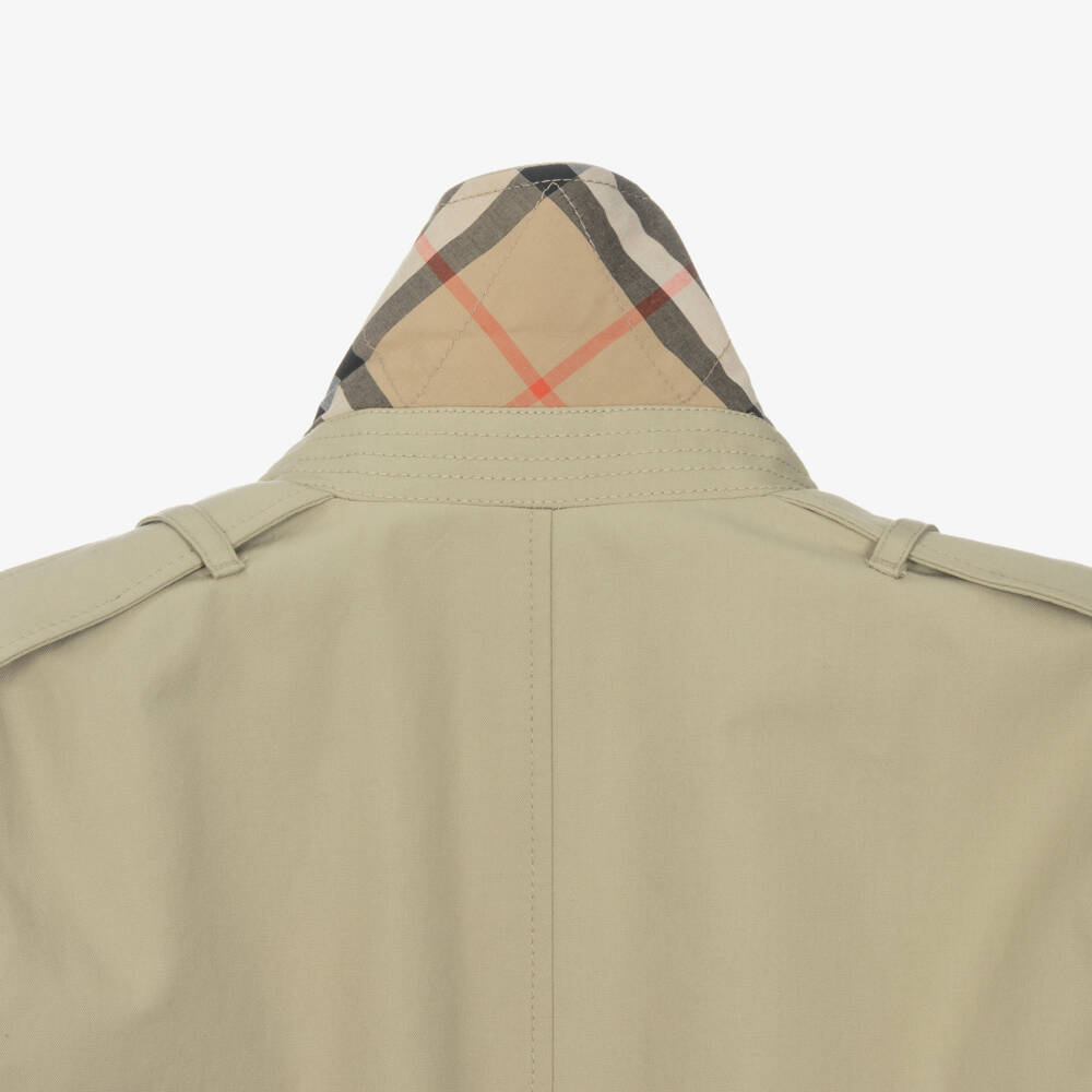 Burberry-Boys Classic Beige Cotton Overcoat | Childrensalon Outlet