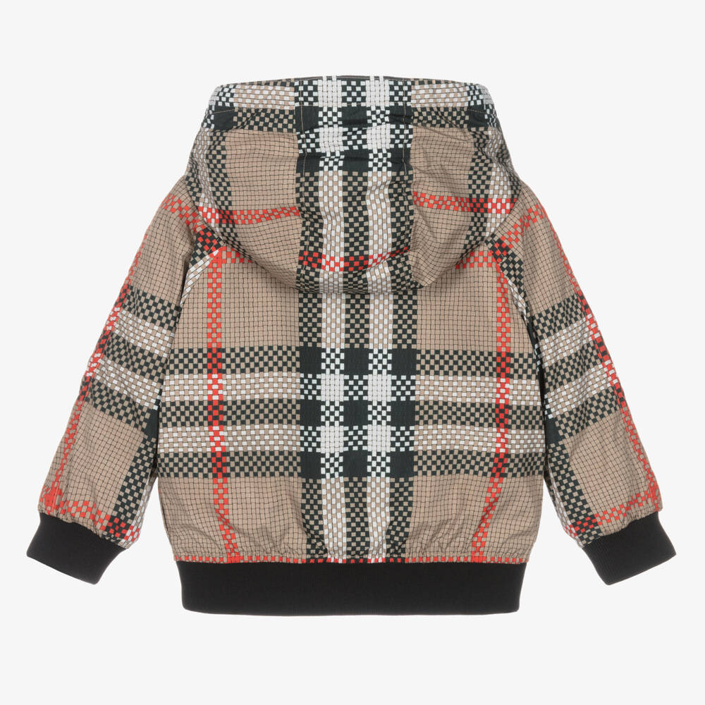Burberry-Boys Classic Beige Patterned Coat | Childrensalon Outlet