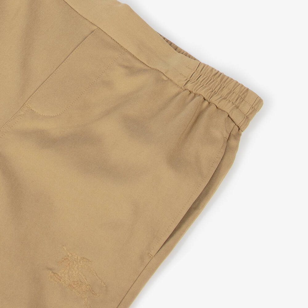 Burberry-بنطلون تويل كلاسيكي بيج للأولاد | Childrensalon Outlet