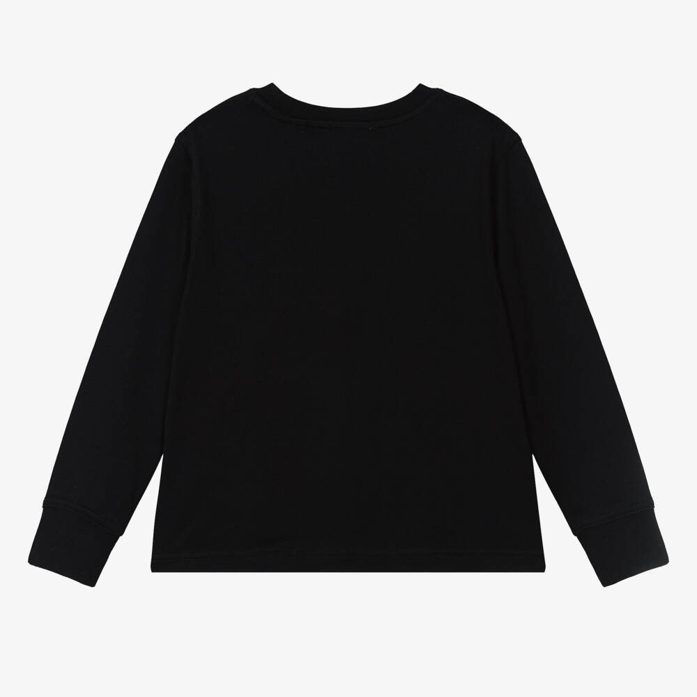 Burberry-Boys Classic Black Cotton Jersey Top | Childrensalon Outlet