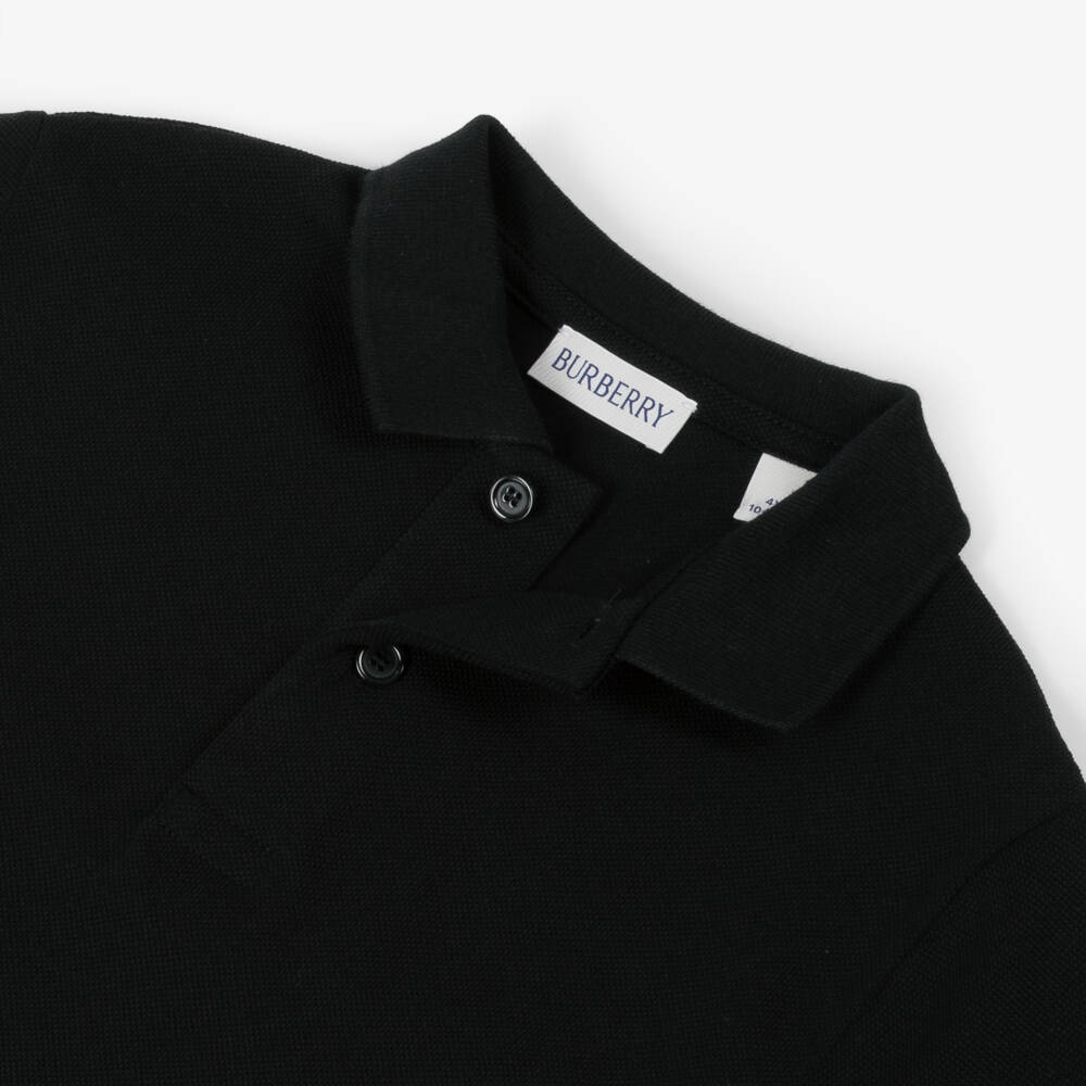 Burberry-Boys Classic Black Cotton Top | Childrensalon Outlet