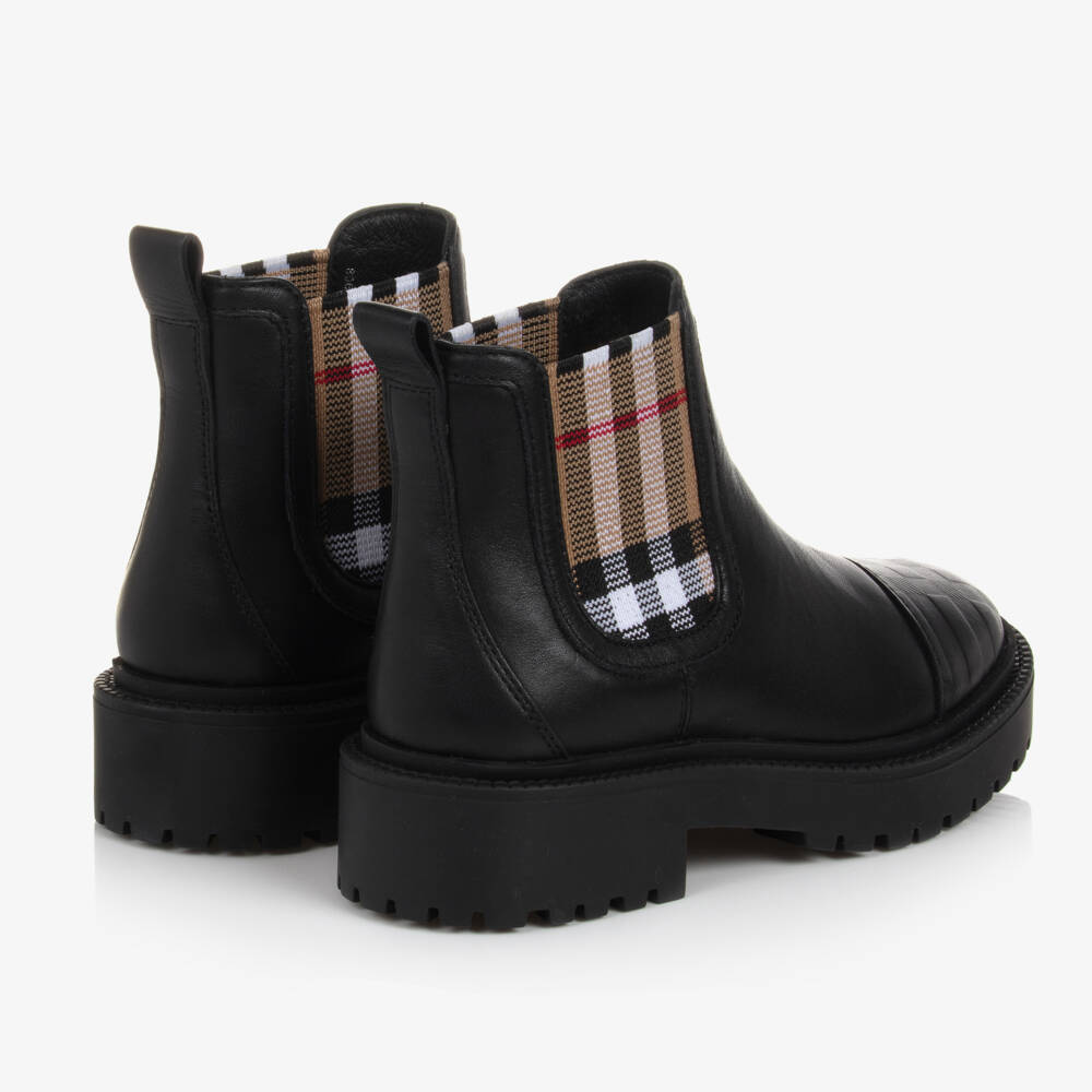 Burberry-Boys Classic Black Heritage Boots | Childrensalon Outlet
