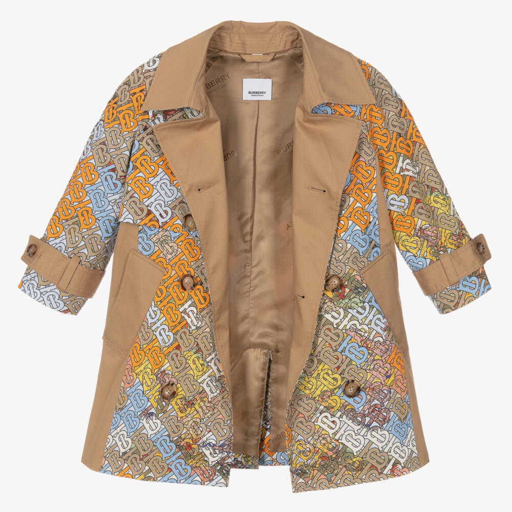 Burberry-Boys Classic Monogram Beige Coat | Childrensalon Outlet