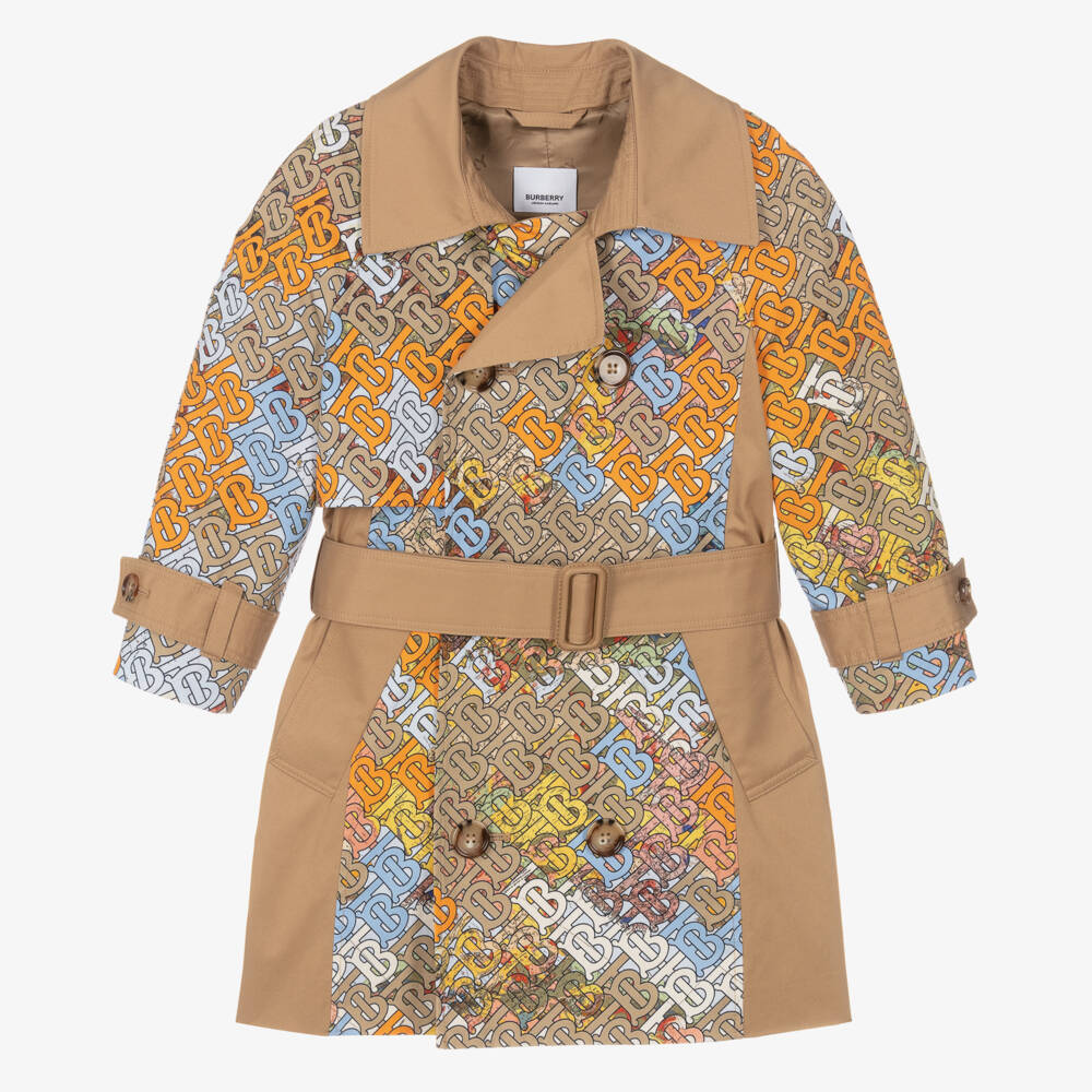 Burberry-Boys Classic Monogram Beige Coat | Childrensalon Outlet