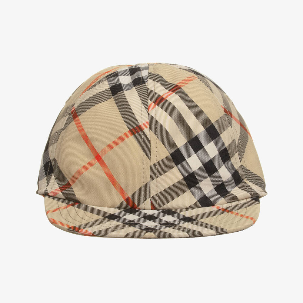 Burberry-Boys Classic Plaid Beige Hat | Childrensalon Outlet
