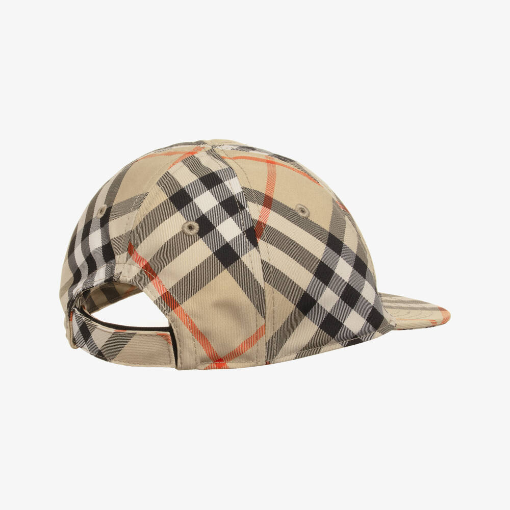 Burberry-Boys Classic Plaid Beige Hat | Childrensalon Outlet