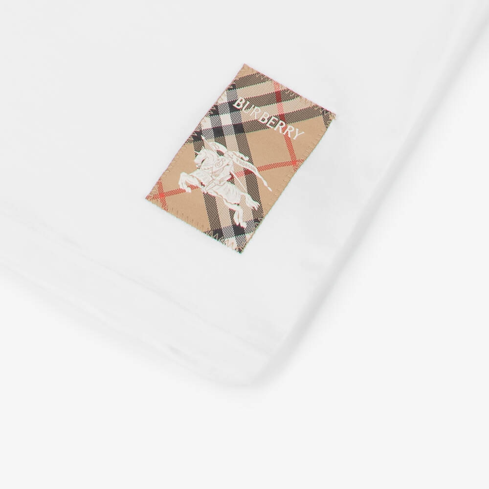 Burberry-Boys Classic White Logo Tee | Childrensalon Outlet