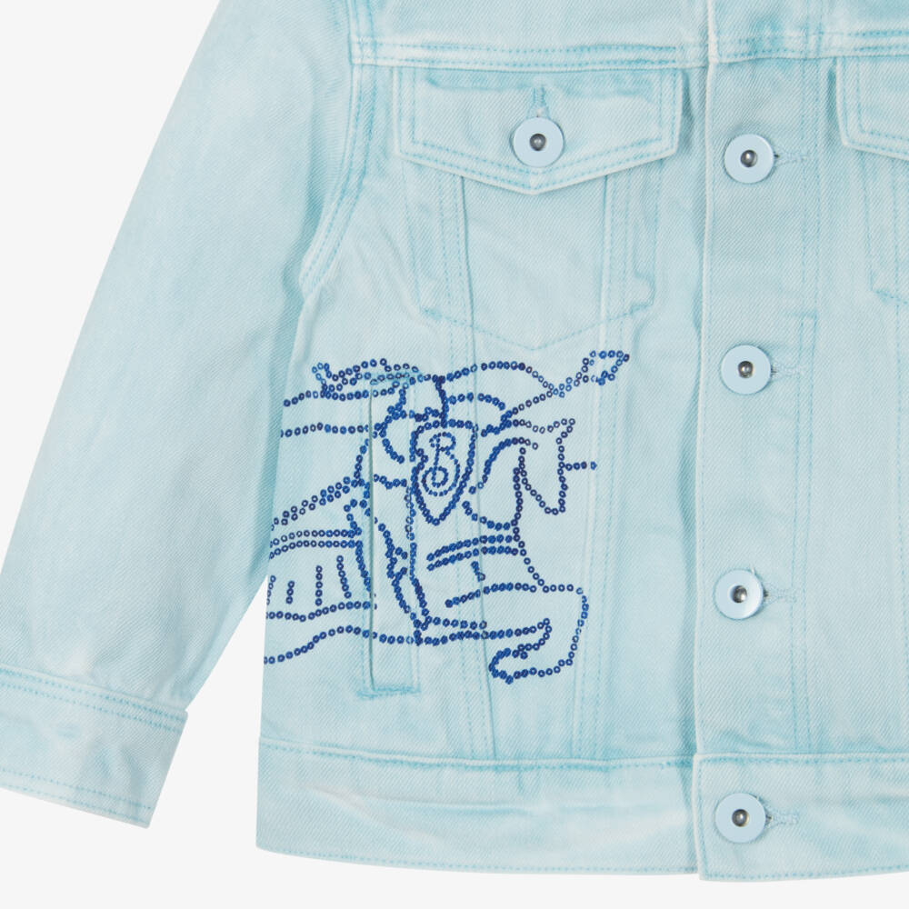 Burberry-Boys Cloud Blue Denim Jacket | Childrensalon Outlet