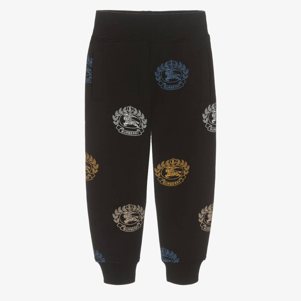 Burberry-Boys Cotton Black Logo Sweatpants | Childrensalon Outlet