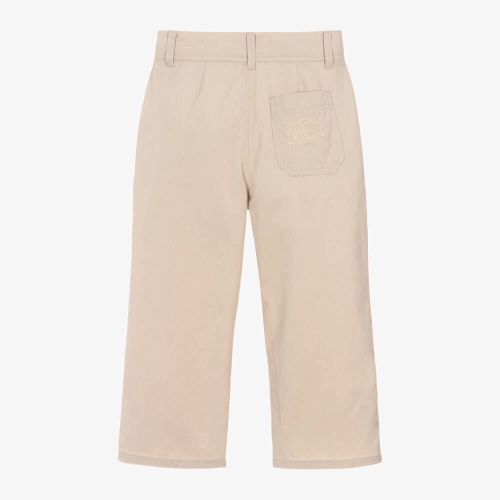Burberry-Бежевые брюки EKD из твила для мальчиков | Childrensalon Outlet