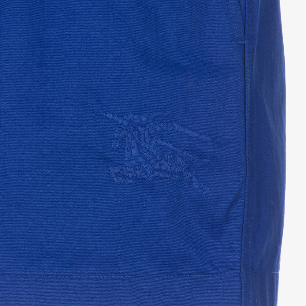 Burberry-Boys Cotton Blue Chino Shorts | Childrensalon Outlet