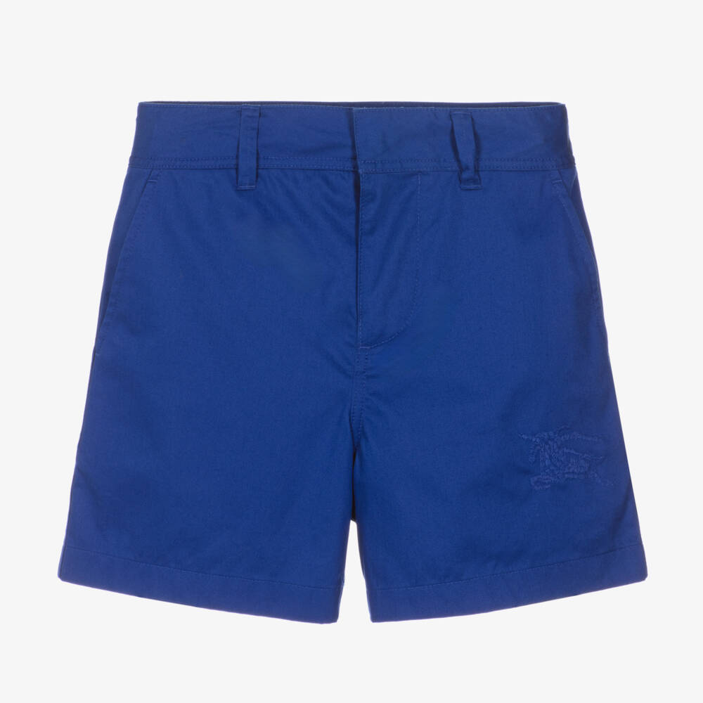 Burberry-Boys Cotton Blue Chino Shorts | Childrensalon Outlet