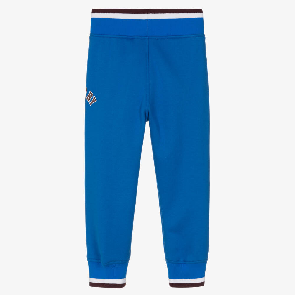 Burberry-Boys Cotton Blue Varsity Pants | Childrensalon Outlet