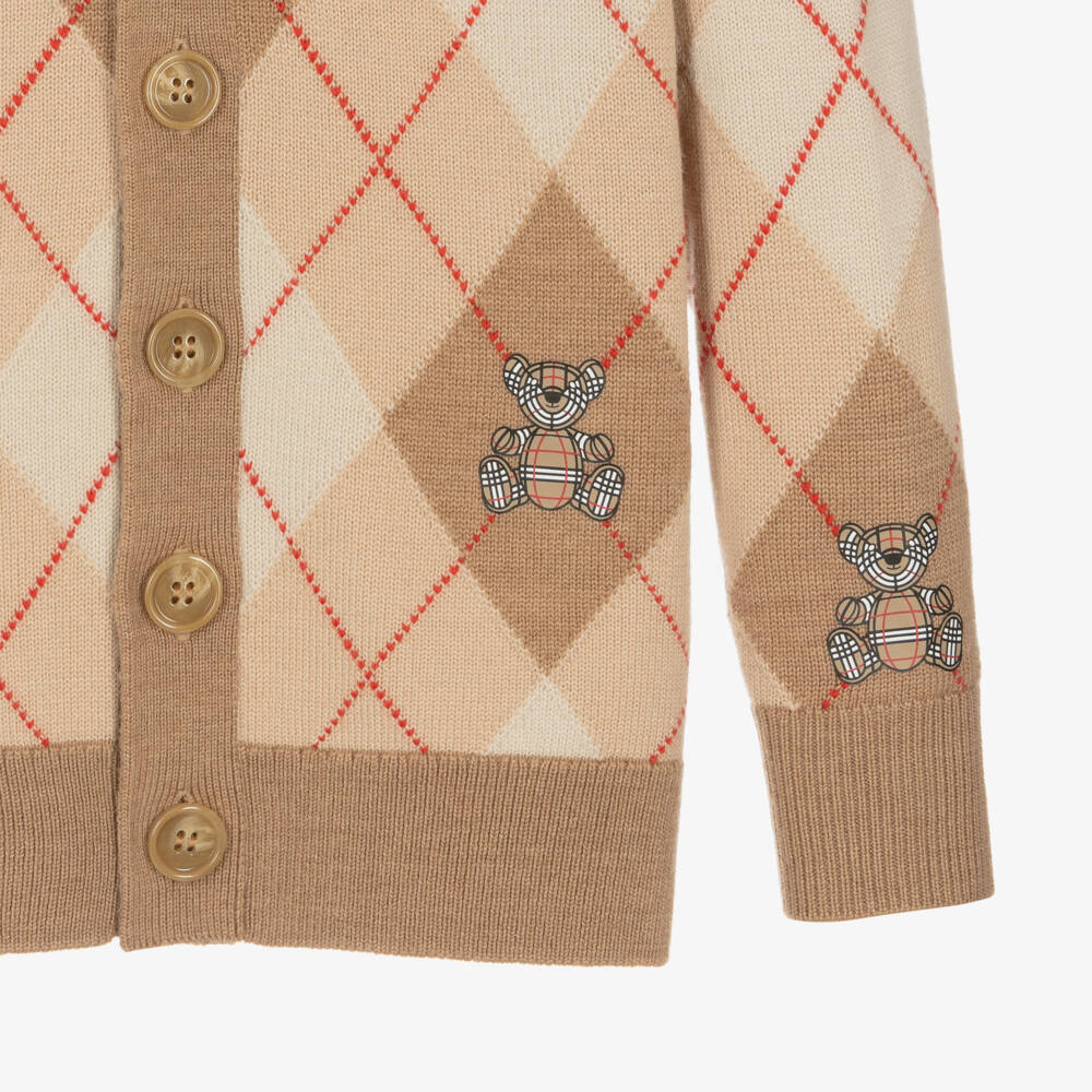Burberry-Boys Cozy Beige Wool Cardigan | Childrensalon Outlet