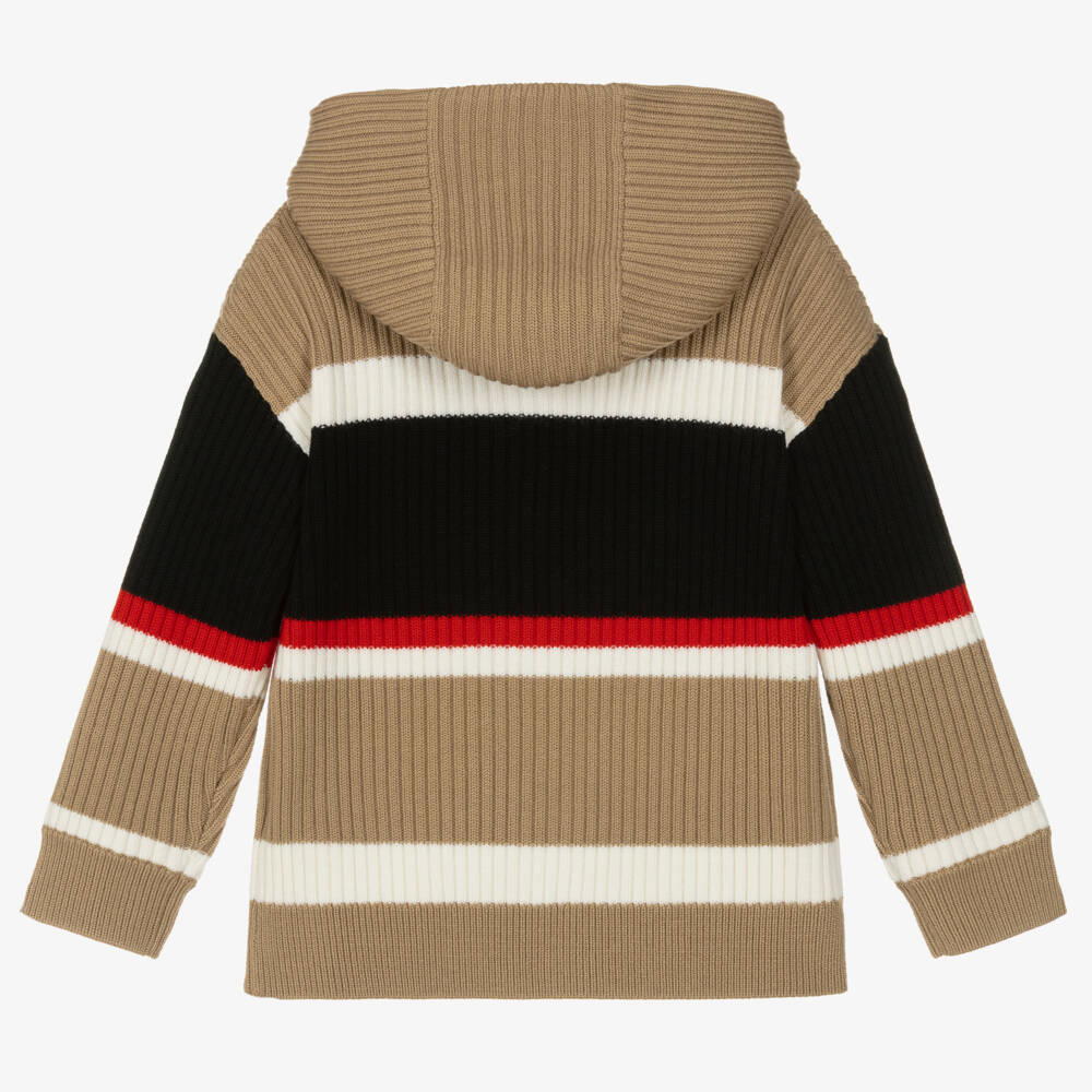 Burberry-Boys Cozy Beige Woolen Hoodie | Childrensalon Outlet