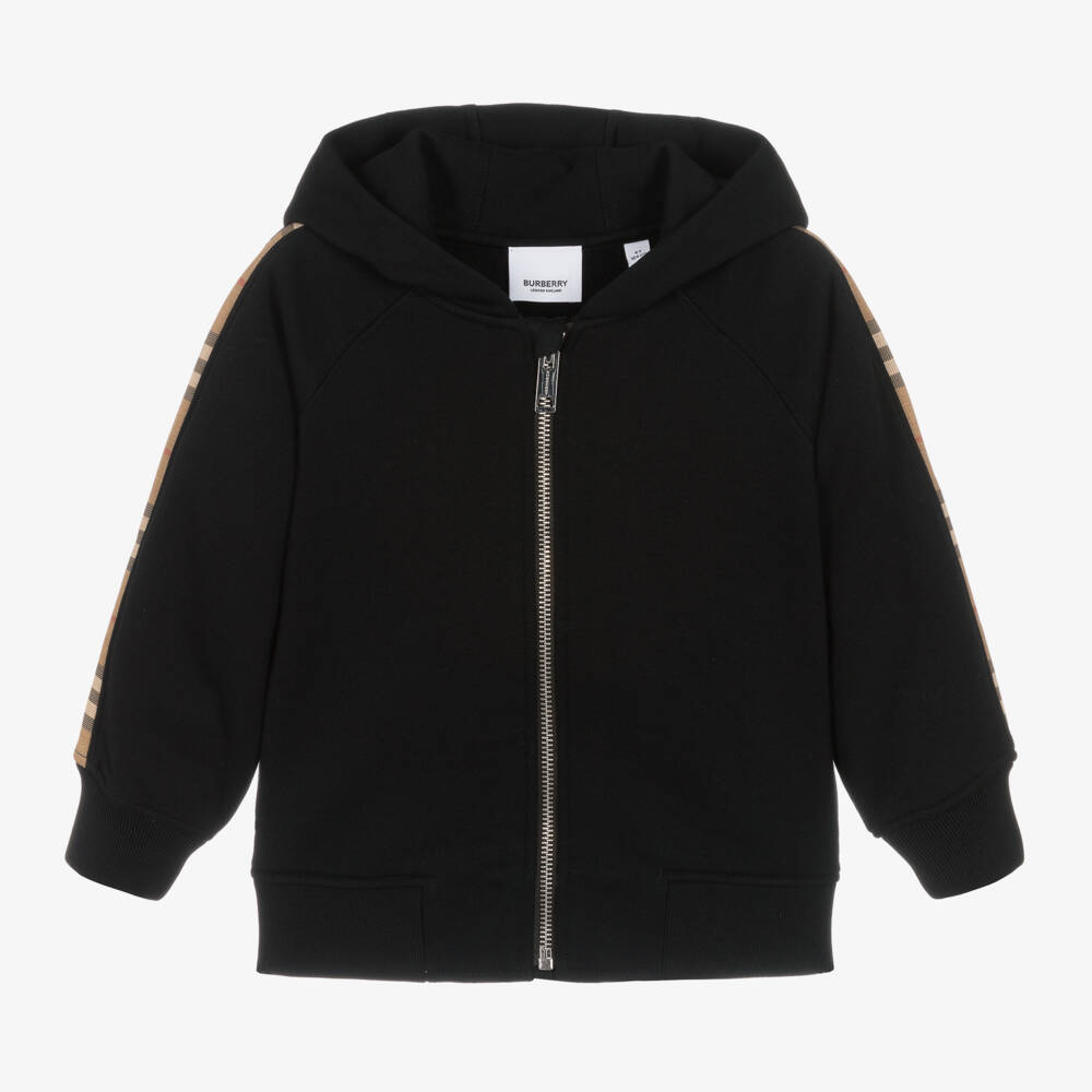 Burberry-Boys Cozy Black Hoodie Delight | Childrensalon Outlet